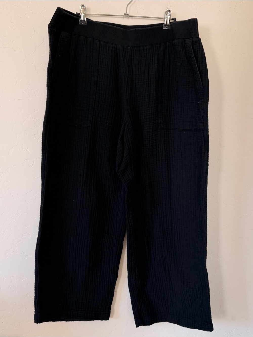 J.jill Gauze Wide Leg Black Pants Size L